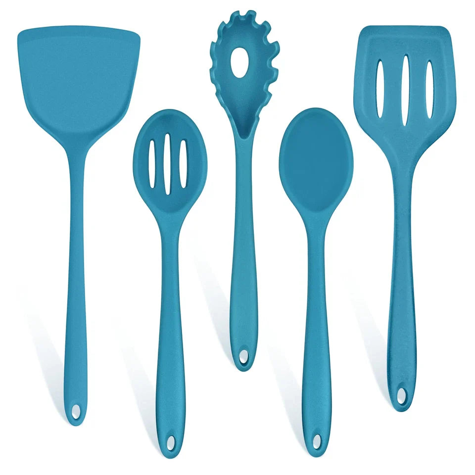 TeamFar Cooking Utensils Set, Silicone Kitchen Utensils of 5, Cooking Spoons